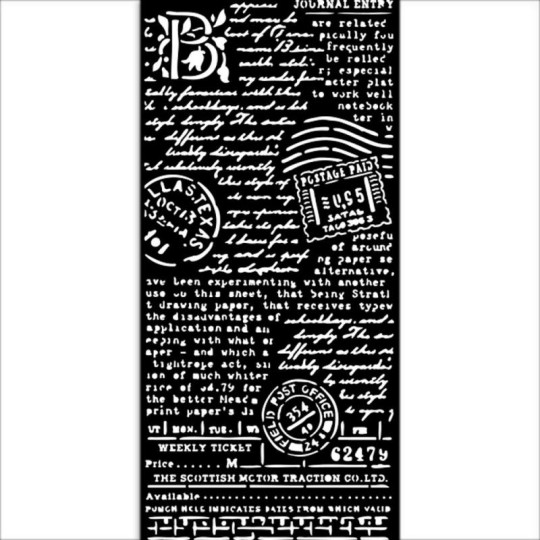 Pochoir scrapbooking Create Happiness carte postale Stamperia 12x25cm