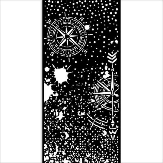 Pochoir scrapbooking Create Happiness boussole Stamperia 12x25cm