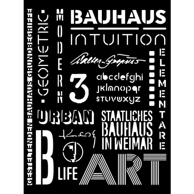 Pochoir scrapbooking Bauhaus écritures Stamperia 20x25cm