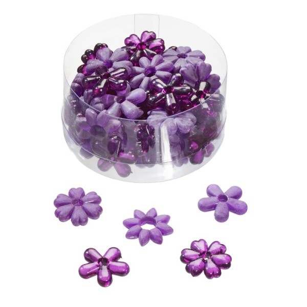 Fleurs acryliques lilas violette 2cm