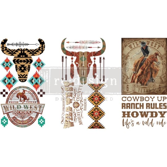 Transfert pelliculable Redesign Wild West 15x30cm