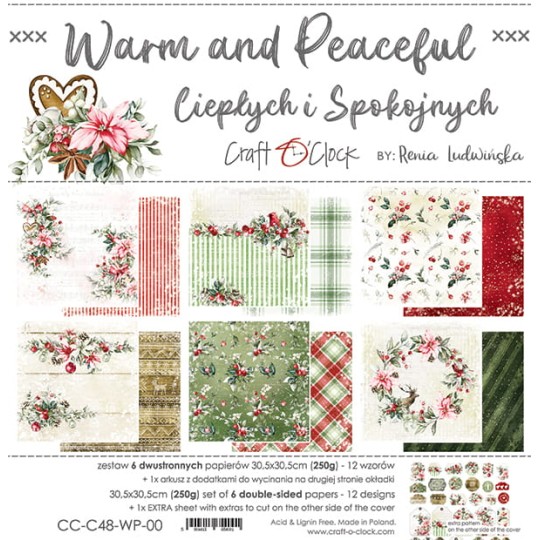 Assortiment scrapbooking Craft O Clock Warm and Peaceful 6fe 30x30 Assortiment scrapbooking Craft O Clock Warm and Peaceful 6fe 30x30
