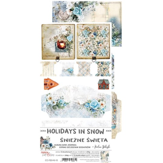 Assortiment scrapbooking Craft O Clock Holiday In Snow Junk Journal extra set 15x30