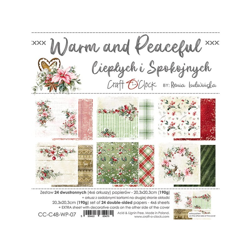 Assortiment scrapbooking Craft O Clock Warm and Peaceful 24fe 20x20