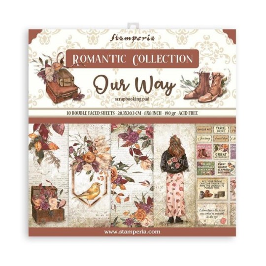 Papier scrapbooking Our way Stamperia 10f 20x20 assortiment