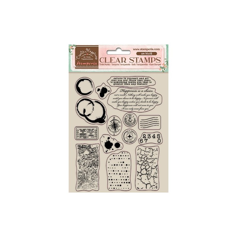 Tampon clear Create Happiness Elements 14x18cm Stamperia