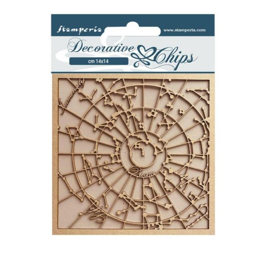 Chipboard carton Cosmos Infinitiy constellation Stamperia 14x14cm