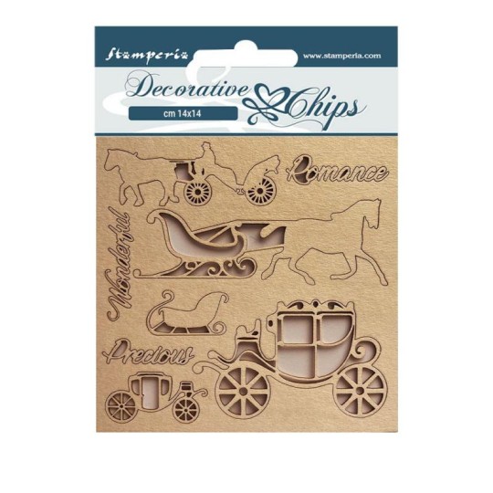 Chipboard carton Sweet winter coaches Stamperia 14x14cm