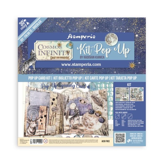 Kit PopUp scrapbooking Cosmos Infinity Stamperia 30x30