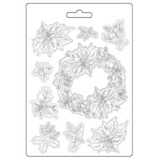 Moule Poinsettia Stamperia A4 Moule Poinsettia Stamperia A4