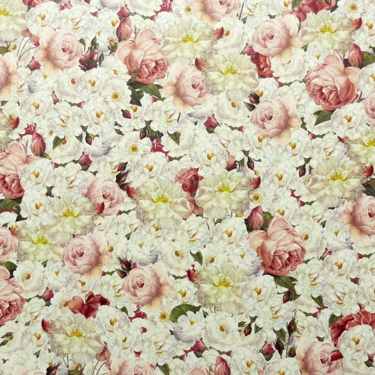 Papier tassotti motifs fleur roses blanche et rose