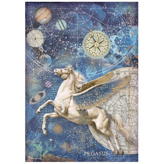 Papier de riz Cosmos Infinity Pegasus Stamperia A4