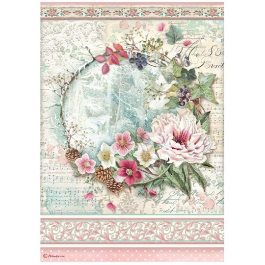 Papier de riz Sweet winter garland Stamperia A4