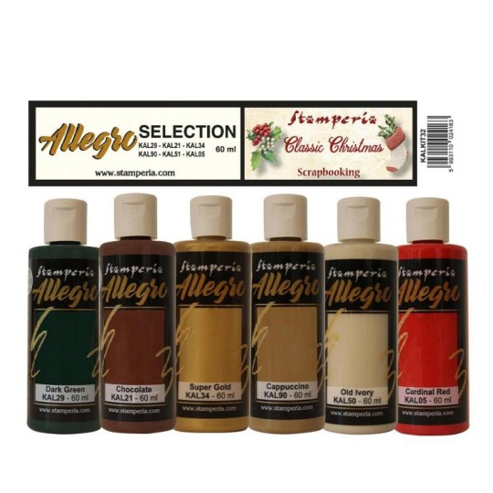 Kit Peinture Stamperia Allegro 6 couleurs Classic Christmas