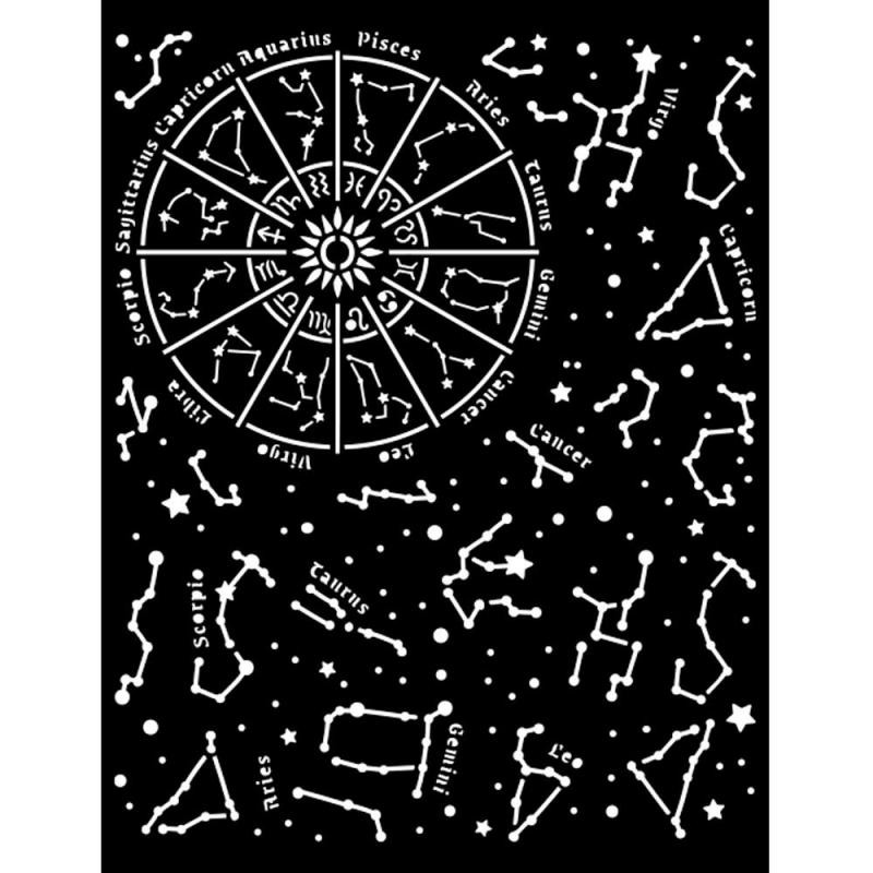 Pochoir scrapbooking Cosmos Infinity constellation Stamperia 20x25cm