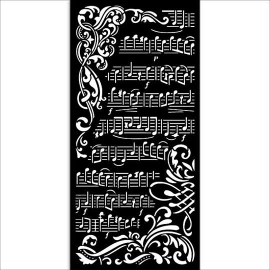 Pochoir scrapbooking Create Happiness music  Stamperia 12x25cm