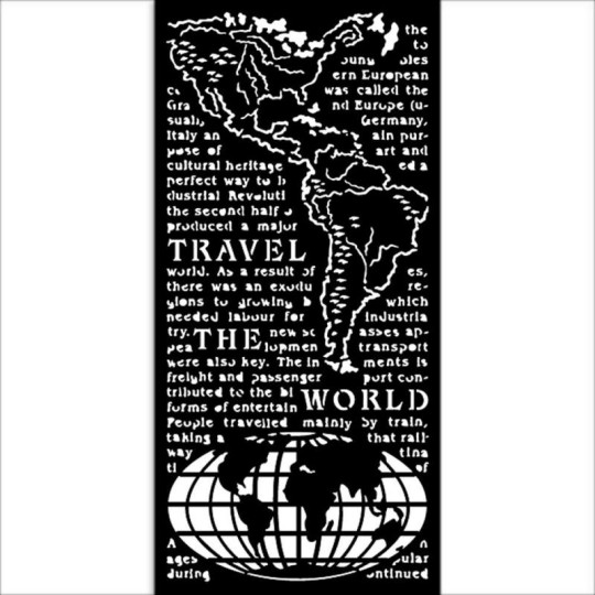 Pochoir scrapbooking Create Happiness The World  Stamperia 12x25cm