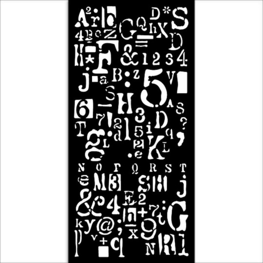 Pochoir scrapbooking Create Happiness letter and number Stamperia 12x25cm
