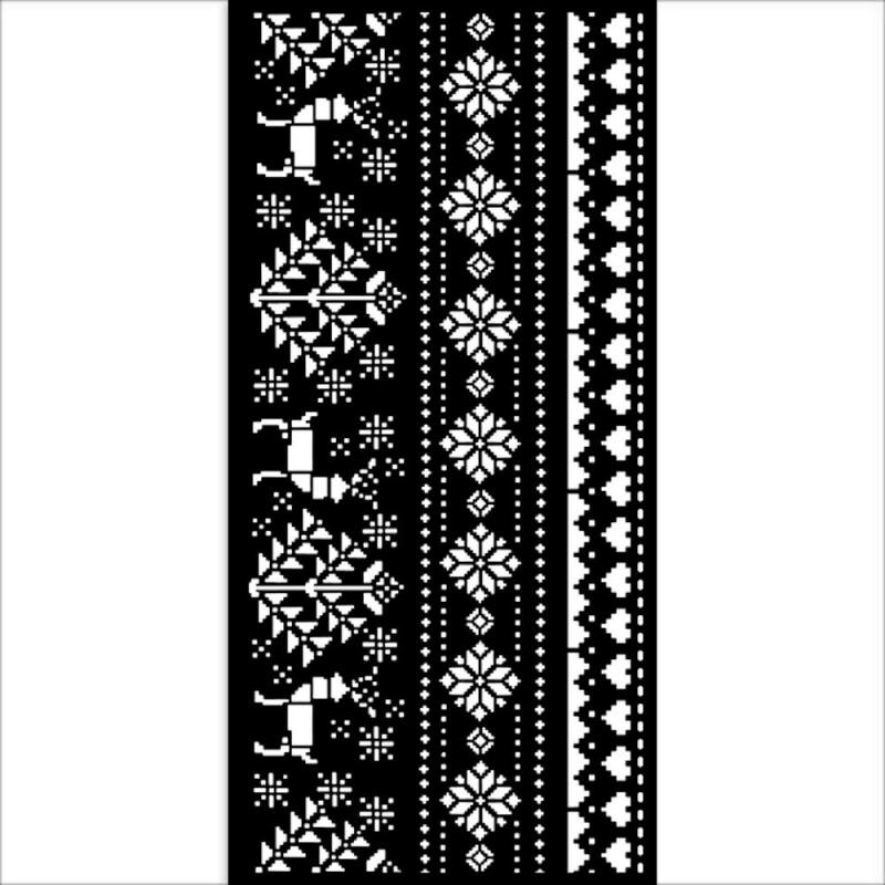 Pochoir scrapbooking Christmas border deer  Stamperia 12x25cm