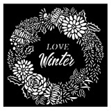 Pochoir décoratif Christmas Love Winter garland 18x18cm Stamperia