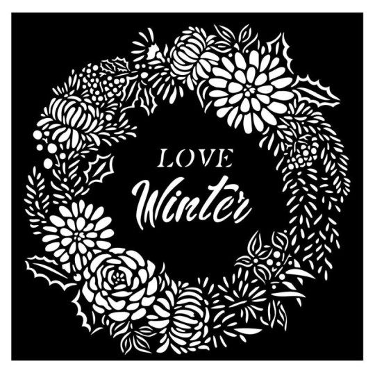 Pochoir décoratif Christmas Love Winter garland 18x18cm Stamperia