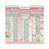Papier scrapbooking Backgrounds Selection - Sweet winter Stamperia 10f 20x20 assortiment