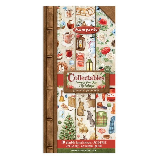 Papier scrapbooking Collectables Romantic Home for the holidays Stamperia 10f 15x30 recto verso