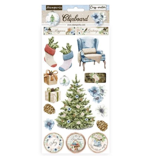 Chipboard carton Romantic Cozy winter Stamperia 15x30cm Chipboard carton Romantic Cozy winter Stamperia 15x30cm