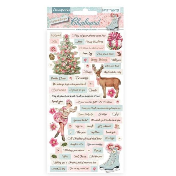 Chipboard carton Sweet winter Stamperia 15x30cm