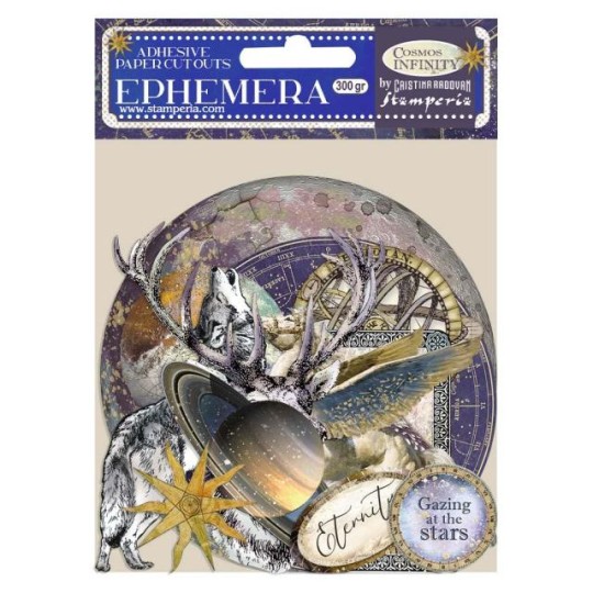 Die Cuts Ephémère papier adhesif Cosmos Infinity Stamperia