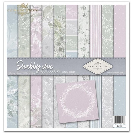 Papier scrapbooking Shabby Chic four colors 10 feuilles 30x30 assortiment