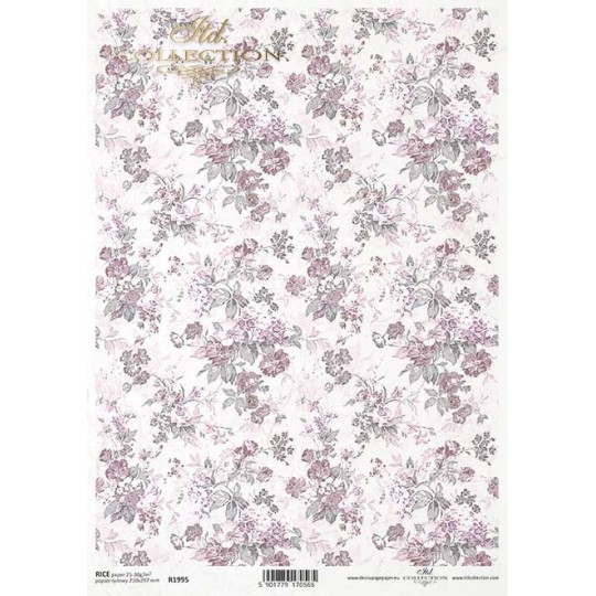 Papier de riz shades of pink A4