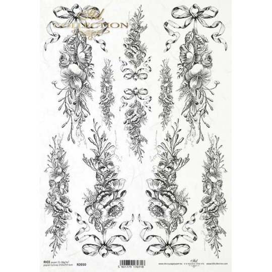 Papier de riz décorations fleurs A4 Papier de riz décorations fleurs A4