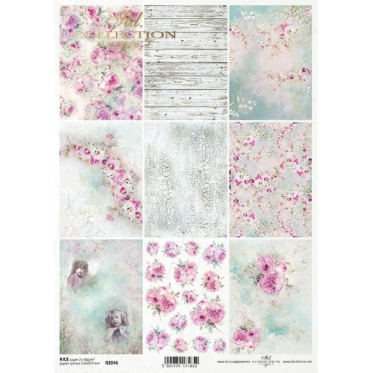 Papier de riz shabby chic A4