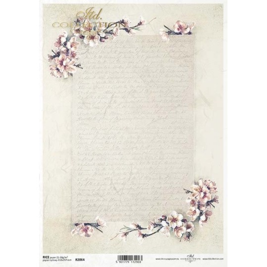 Papier de riz lettre en fleur A4