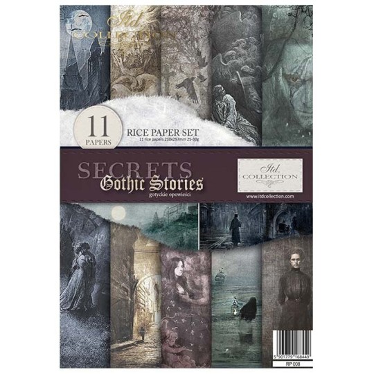 Set de 11 papiers de riz Gothic Stories A4