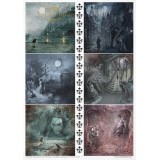 Set de 11 papiers de riz Gothic Stories A4