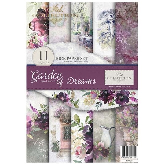 Set de 11 papiers de riz Garden of Dreams A4