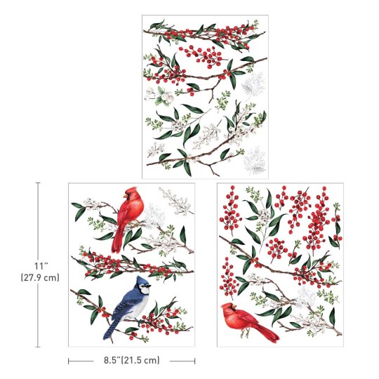 Transfert pelliculable Redesign Winterberry 21.6x28cm