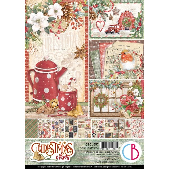 Papier scrapbooking Ciao Bella Christmas Vibes 9fe A4 assortiment