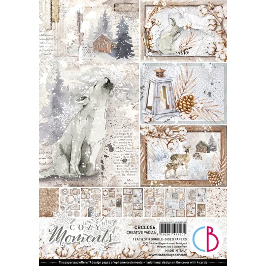 Papier scrapbooking Ciao Bella Cozy Moments 9fe A4 assortiment