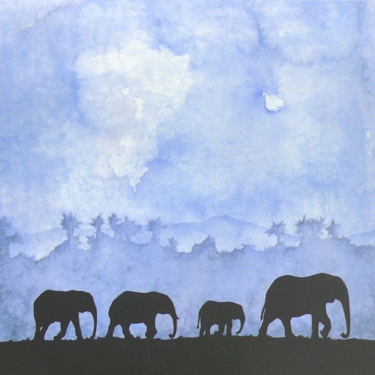 Carte postale éléphant marche silencieuse soizic izzi Carte postale éléphant marche silencieuse soizic izzi