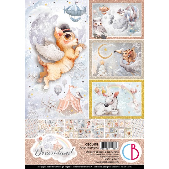 Papier scrapbooking Ciao Bella Dreamland 9fe A4 assortiment