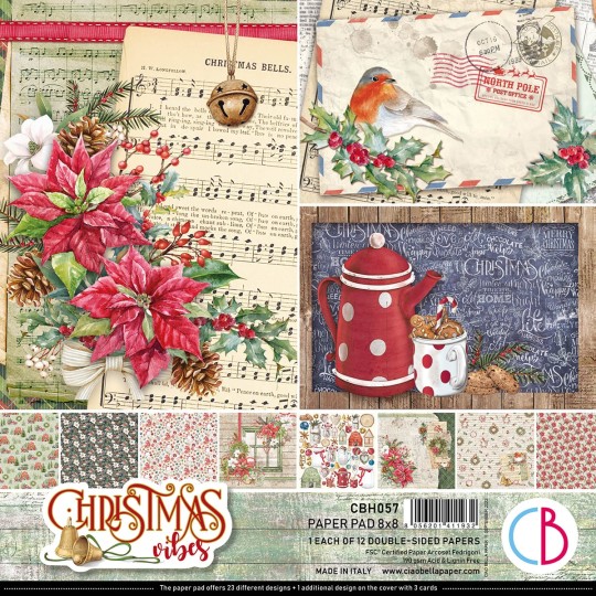 Papier scrapbooking Ciao Christmas Vibes 12fe 20x20 assortiment