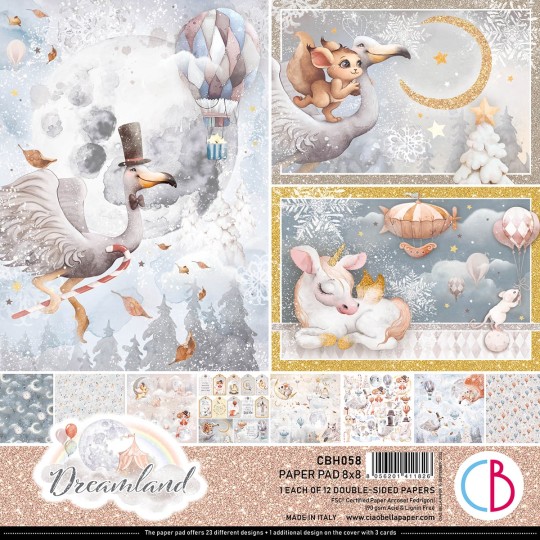 Papier scrapbooking Ciao Dreamland 12fe 20x20 assortiment