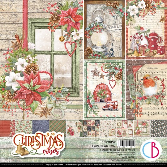 Papier scrapbooking Ciao Bella Christmas Vibes 12fe 30x30 assortiment