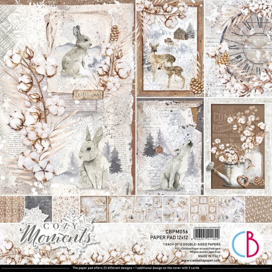 Papier scrapbooking Ciao Bella Cozy moments 12fe 30x30 assortiment