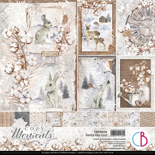 Papier scrapbooking Ciao Bella Cozy moments 12fe 30x30 assortiment