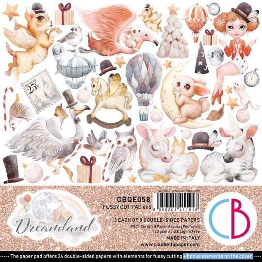 Papier scrapbooking Ciao Bella Dreamland 24f 15x15 assortiment 