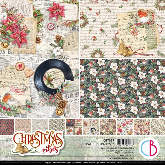 Papier scrapbooking Ciao Bella Christmas Vibes 8fe 30x30 assortiment